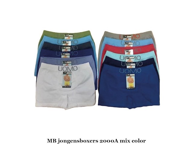 6x microfiber jongensboxer m&b 2000a mix color 4/6 jaar (doos o) - afbeelding 2 van  3