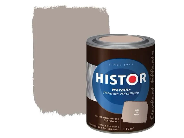 6x muurverf, histor, perfect effects, veilig metallic, 1 liter - afbeelding 1 van  2
