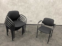 6x nestelbare vergaderstoel zwart - afbeelding 1 van  6