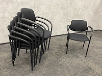 6x nestelbare vergaderstoel zwart - afbeelding 2 van  6