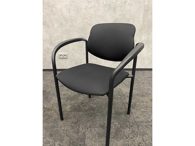 6x nestelbare vergaderstoel zwart - afbeelding 3 van  6
