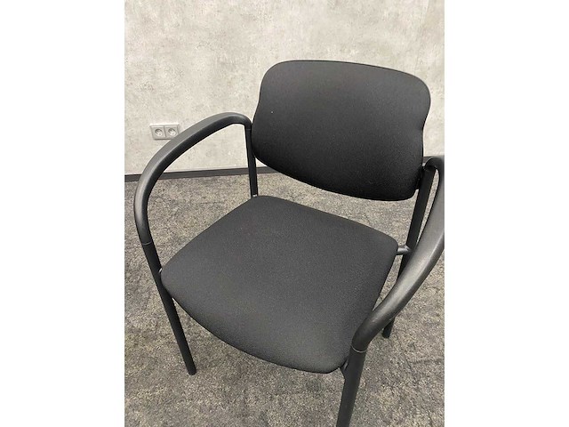 6x nestelbare vergaderstoel zwart - afbeelding 4 van  6