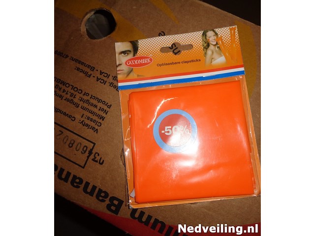 6x opblaasbare klapsticks oranje - afbeelding 3 van  3