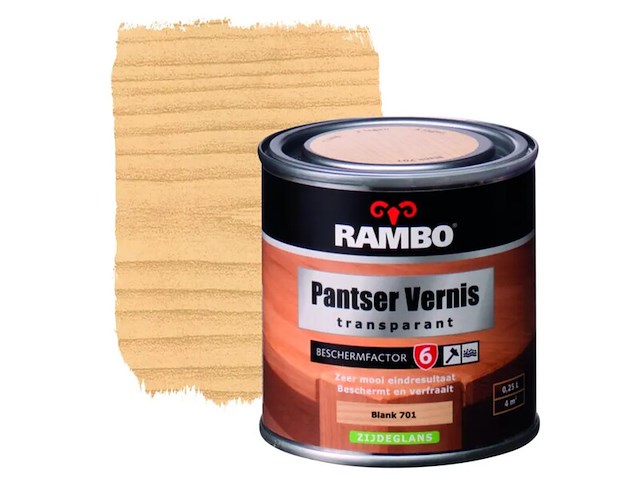 6x pantservernis zijdeglans rambo, kleurloos, 250 ml - afbeelding 1 van  2
