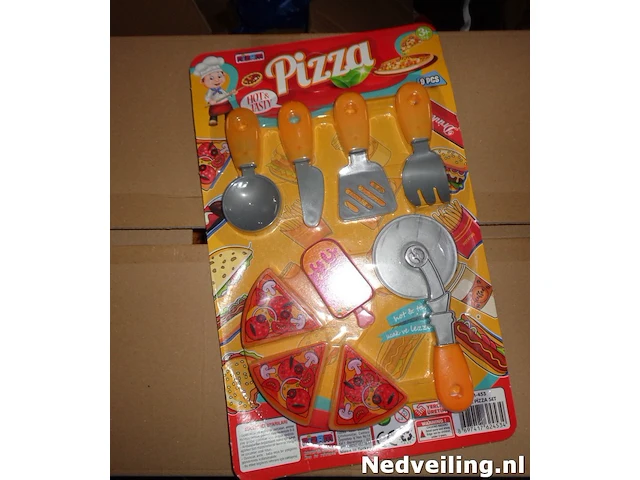 6x pizza speelset op kaart - afbeelding 1 van  3