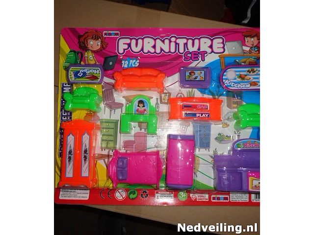 6x poppenhuis meubelset - afbeelding 2 van  3