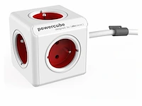 6x powercube stekkerdoos 4 stopcontacten 1,5m, allocacoc, 6300rd / beexpc, wit/rood