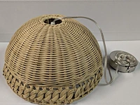 6x rieten hanglamp, lumineo, rond, 35 x 18 cm