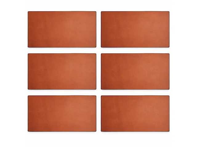 6x served with style leren placemats, camel - afbeelding 1 van  5