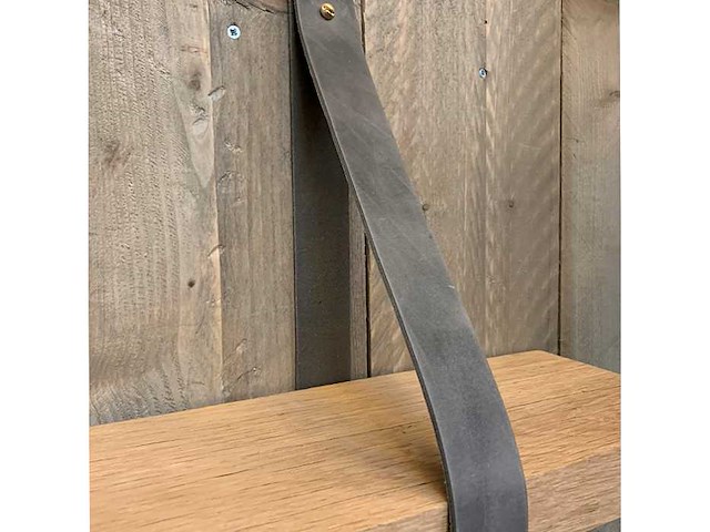 (6x) set leren plankdragers - vintaged used grey - 85x4 cm - afbeelding 1 van  1