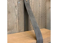 (6x) set leren plankdragers - vintaged used grey - 85x4 cm - afbeelding 1 van  1