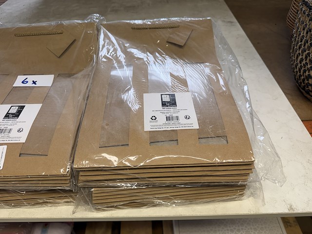 6x set van 10 cadeau verpakkingen voor wijnflessen chic nature - afbeelding 2 van  3
