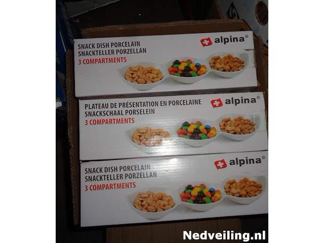 6x set van 3 snackschaaltjes van porselein - afbeelding 1 van  3