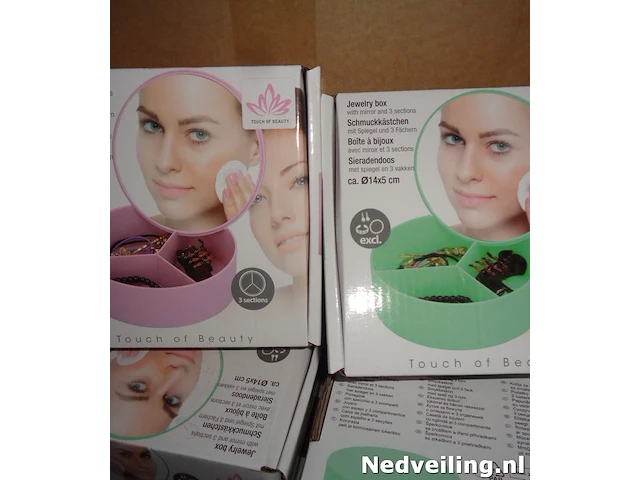 6x sieradendoos met spiegel - afbeelding 1 van  3