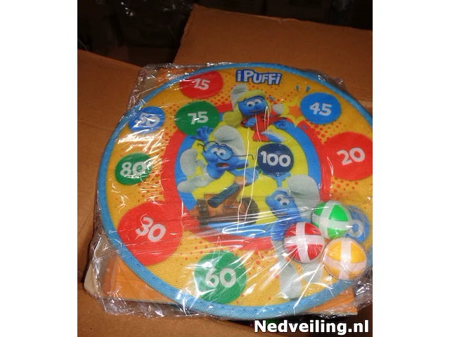 6x smurfen dartbord klitteband 30cm - afbeelding 3 van  3