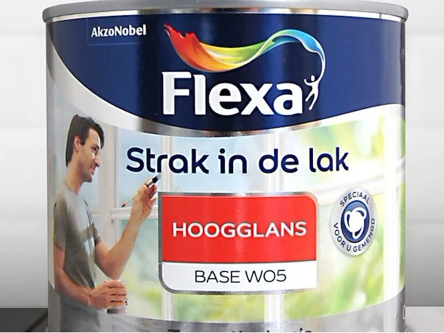 6x strak in de lak alkyd hoogglans - 1 liter, flexa, wit - afbeelding 2 van  2