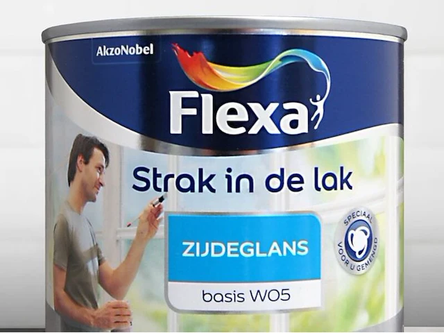 6x strak in de lak alkyd zijdeglans - 500 ml, flexa, wit - afbeelding 2 van  2