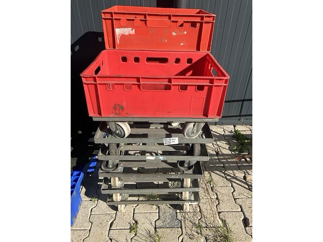 6x transportkarren met 3 kratten - afbeelding 1 van  4