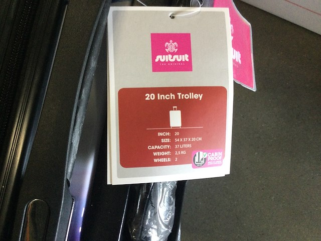 6x trolley koffers suitsuit, wit met afbeelding, bouwjaar 37 x 20 cm - afbeelding 6 van  6