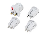 6x universele reisadapter met vier stopcontacten vivanco, wit - afbeelding 2 van  2