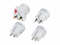 6x universele reisadapter met vier stopcontacten vivanco, wit - afbeelding 2 van  2
