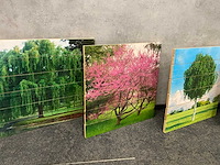 6x wanddecoratie - boom afgedrukt op hout - afbeelding 5 van  10