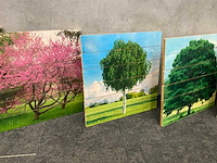 6x wanddecoratie - boom afgedrukt op hout - afbeelding 6 van  10