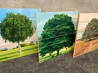 6x wanddecoratie - boom afgedrukt op hout - afbeelding 7 van  10