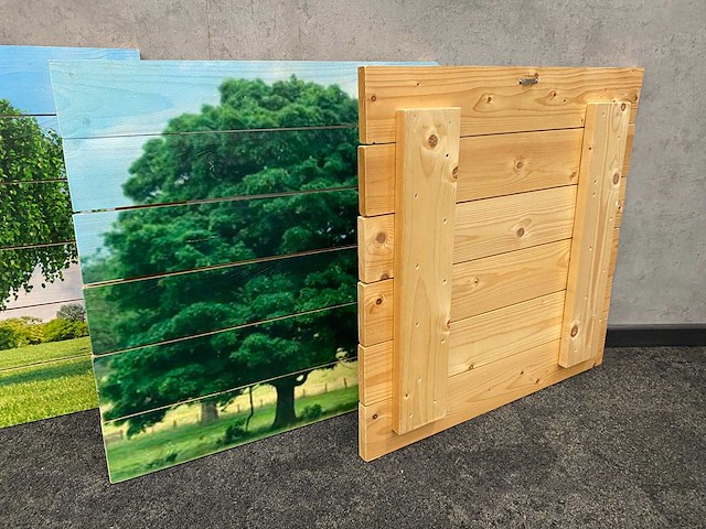 6x wanddecoratie - boom afgedrukt op hout - afbeelding 10 van  10