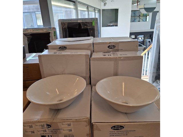 6x waskom best design, taps, glans wit - afbeelding 2 van  6