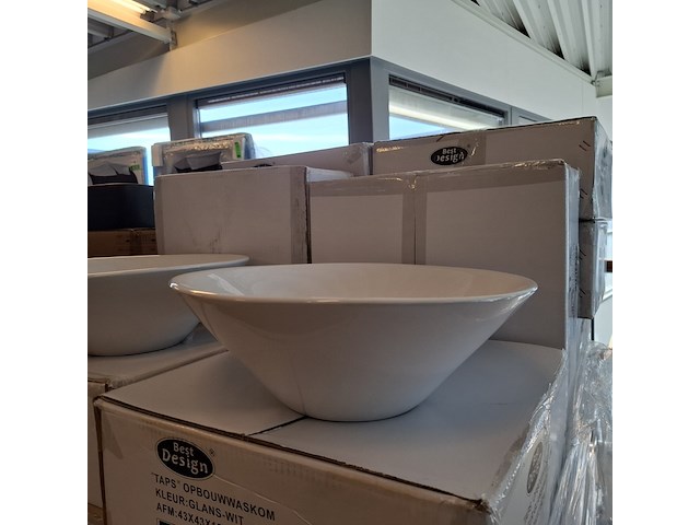 6x waskom best design, taps, glans wit - afbeelding 3 van  6