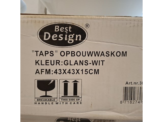 6x waskom best design, taps, glans wit - afbeelding 6 van  6