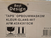 6x waskom best design, taps, glans wit - afbeelding 6 van  6
