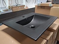 6x wastafel, allibert, plane ceram, mat zwart - afbeelding 5 van  6