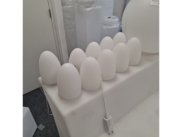 6x wijnkoeler, 10x ei lamp, 2x schaal en 1x bol wit, , met led verlichting - afbeelding 4 van  11