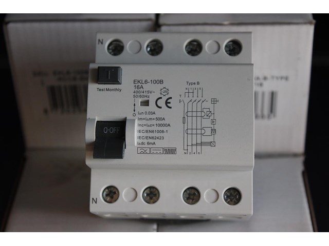 7 aardlekschakelaars ekl6-100b. 16a. 30ma. 3-polig. - afbeelding 2 van  2