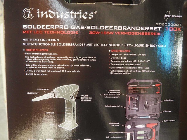 7 industries - 30-185 w - gas soldeerbrander set (6x) - afbeelding 7 van  9