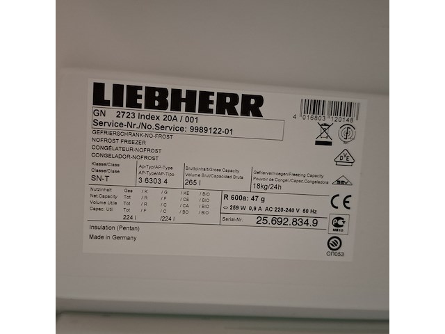 7 lades vriezer, liebherr, gn2723 - nofrost - afbeelding 6 van  7