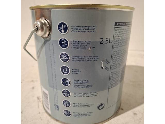 7 x 2.5l aqua hoogglanslak ral 9010 histor - afbeelding 3 van  5