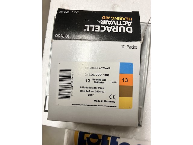 7 x doosje gehoorapparaat batterijen oranje , 6 stuks in een doosje - afbeelding 5 van  7