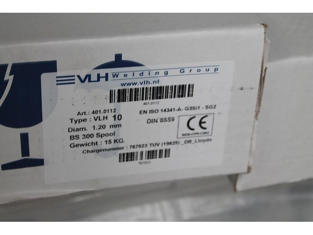 72 dozen lasdraad vlh 10, diameter 1.20 mm, bs 300 spool op pallet. - afbeelding 2 van  2