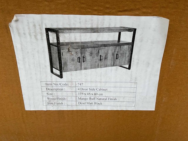 747 4 door side cabinet dressoir - afbeelding 11 van  18