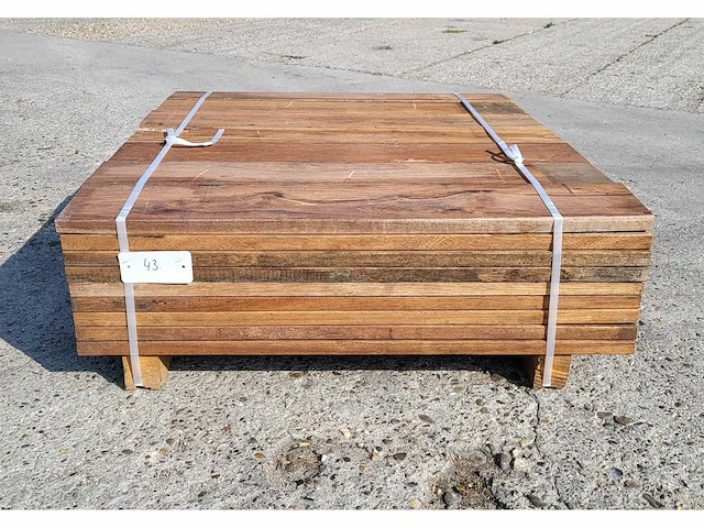 75 x guyana teak planken 25 x 140mm , lengte 80 cm - afbeelding 2 van  4