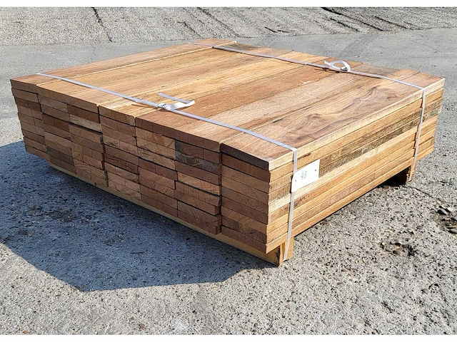 75 x guyana teak planken 25 x 140mm , lengte 80 cm - afbeelding 3 van  4
