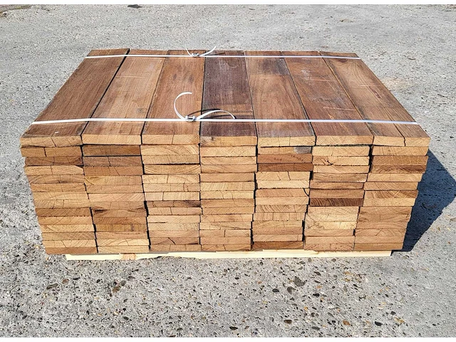 78 x guyana teak planken 25 x 140mm , lengte 65 cm - afbeelding 3 van  3