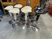 7x barkruk, zwart en wit - afbeelding 3 van  3