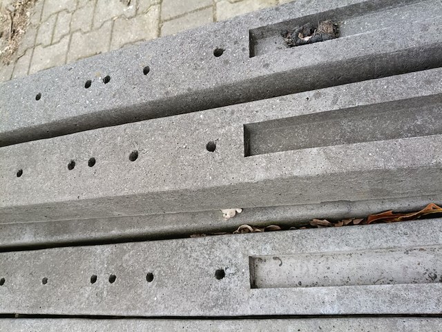 7x betonpalen antraciet stampbeton, woodvision - afbeelding 2 van  3