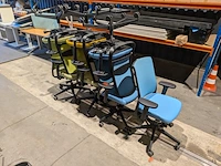 7x bureaustoel, gipsen, zinn, blauw, groen en geel - afbeelding 8 van  8