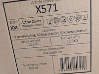 7x doos à 50 stuks coverallset active gear, x571, bouwjaar 2019 - afbeelding 3 van  6