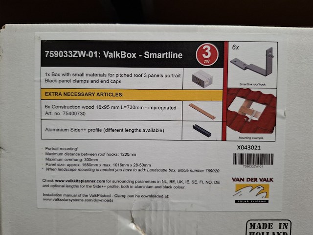 7x doos dakhaken, valkbox, smartline 759033zw-01 - afbeelding 3 van  4